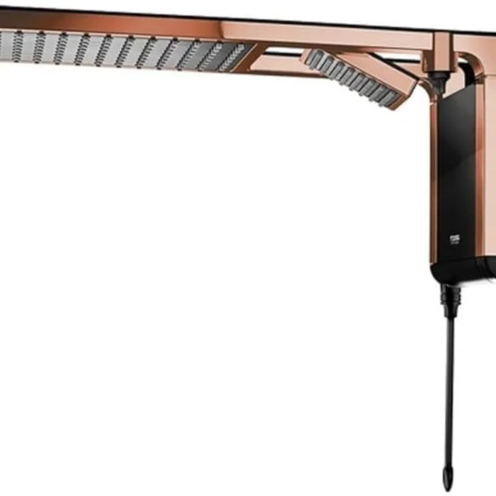 Chuveiro Acqua Duo Ultra Black Rose Gold 7800W 220V Lorenzetti