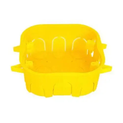 Caixa de Passagem de Embutir 4X4 Drywall Amarelo Mondiale