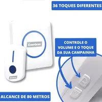 Campainha Wireless Codificada Plugue Enerbras - imagem 2