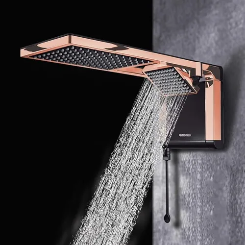 Chuveiro Acqua Duo Ultra Black Rose Gold 7800W 220V Lorenzetti