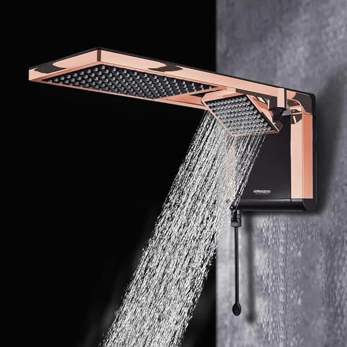 Chuveiro Acqua Duo Ultra Black Rose Gold 7800W 220V Lorenzetti