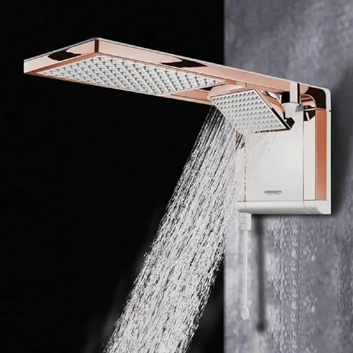 Chuveiro Acqua Duo Ultra Branco Rose Gold 7800W 220V Lorenzetti