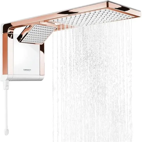 Chuveiro Acqua Duo Ultra Branco Rose Gold 7800W 220V Lorenzetti