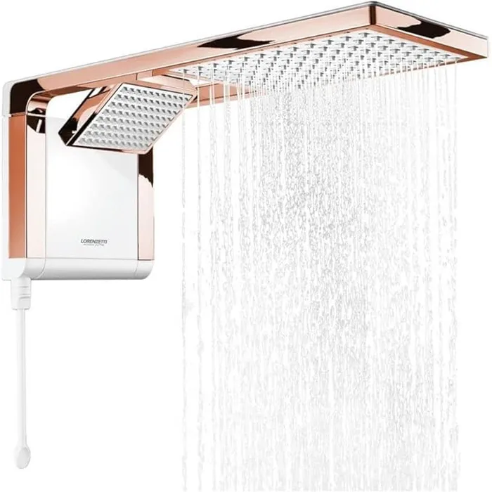Chuveiro Acqua Duo Ultra Branco Rose Gold 7800W 220V Lorenzetti
