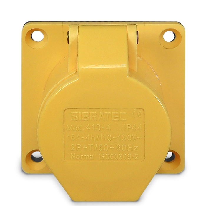 Tomada de Embutir 413-4 - 2P+T 4H 127Vca/16A Amarelo IP44 