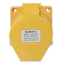 Tomada de Embutir 423-4 - 2P+T 4H 127Vca/32A Amarelo IP44  - imagem 1