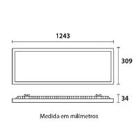 Painel LED Embutir Retangular Alumínio 40W 6.500K - Branco Blumenau - imagem 1