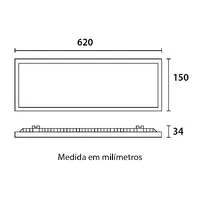 Painel LED Embutir Retangular Alumínio 20W 6.500K - Branco Blumenau - imagem 1