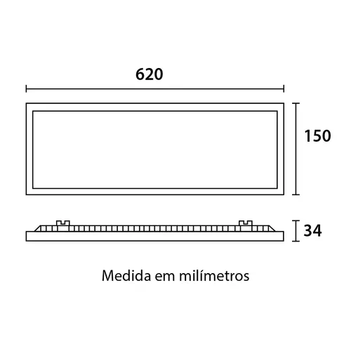 Painel LED Embutir Retangular Alumínio 20W 6.500K - Branco Blumenau