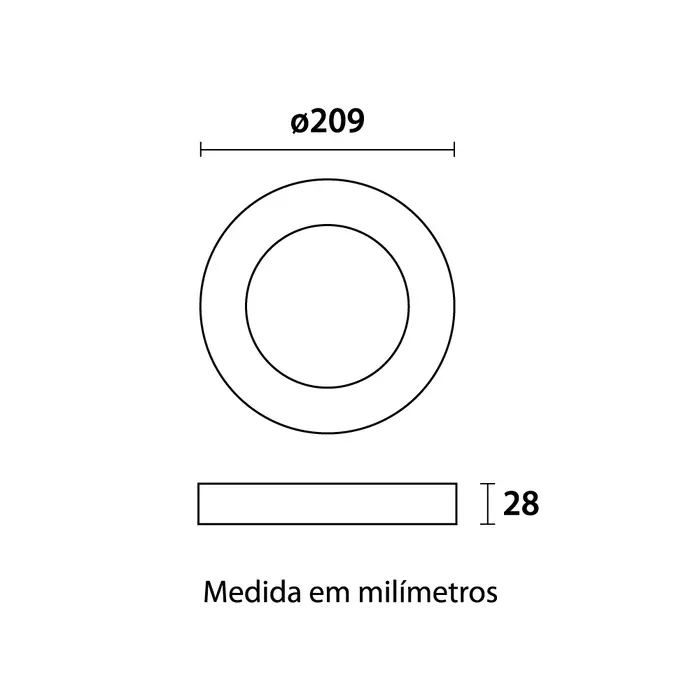 Painel LED TECH Slim Redondo Sobrepor 18W 6.500K - Branco Blumenau