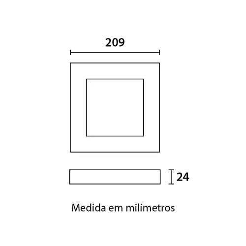 Painel LED TECH Slim Quadrado Sobrepor Alumínio 18W - Branco Blumenau