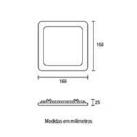 Painel LED Play ABS Embutir Quadrado 12W Bivolt 6.500K - Blumenau - imagem 2