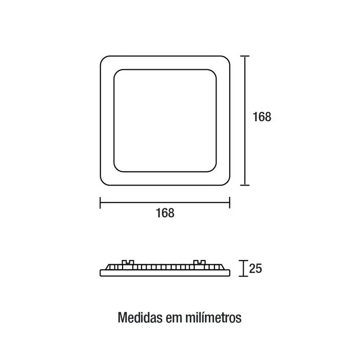 Painel LED Play ABS Embutir Quadrado 12W Bivolt 6.500K - Blumenau