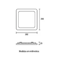 Painel LED Play Sobrepor Quadrado Alumínio 24W 4.100K - Branco Blumenau - imagem 2