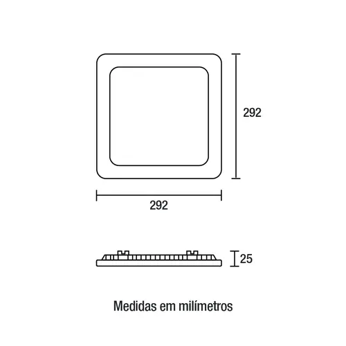 Painel LED Play Sobrepor Quadrado Alumínio 24W 4.100K - Branco Blumenau