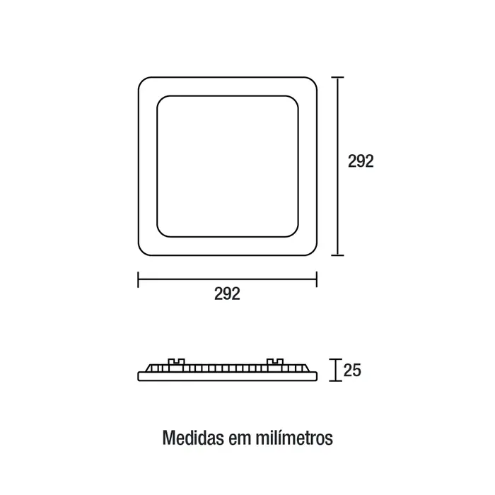 Painel LED Play Sobrepor Quadrado Alumínio 24W 4.100K - Branco Blumenau