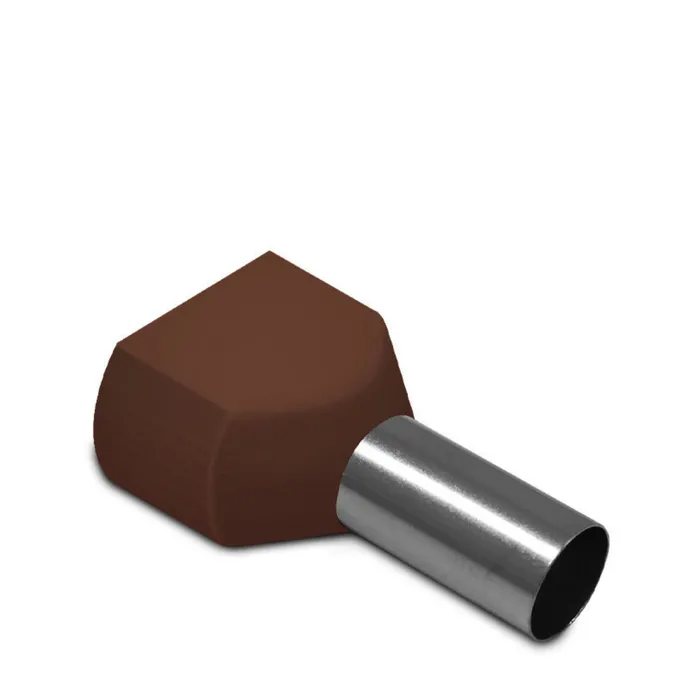 Terminal Pré-Isolado Tubular Duplo 10mm² Marrom TE1014 Sibratec