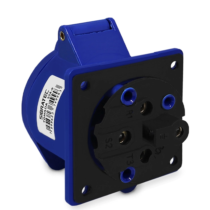 Tomada de Embutir 324-9 - 3P+T 9H 220Vca/32A Azul IP44 