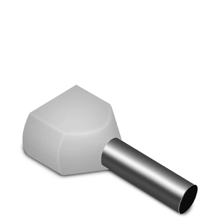Terminal Pré-Isolado Tubular Duplo 0,75mm² Branco TE7508 Sibratec