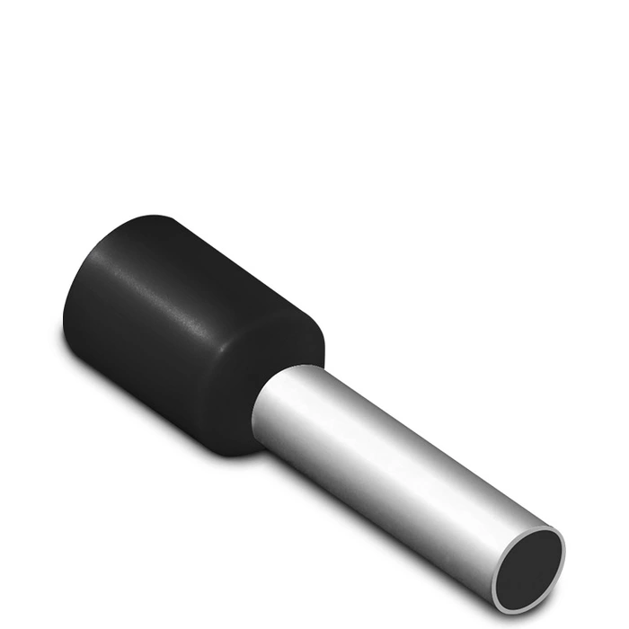 Terminal Pré-Isolado Tubular Simples 6,0mm² Preto E6012 Sibratec