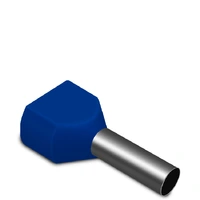 Terminal Pré-Isolado Tubular Duplo 2,5mm² Azul TE2510 Sibratec - imagem 1