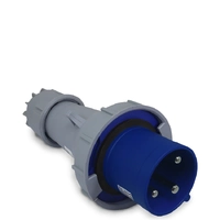 Plugue Polarizado 033 - 2P+T 6H 220VAC/63A Azul IP67 - Com Prensa Cabo - imagem 1