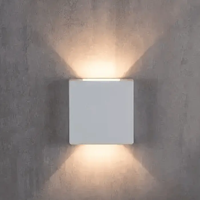 Arandela LED Clean Quadrada 2 Fachos 3W 3.000K - Branco Blumenau