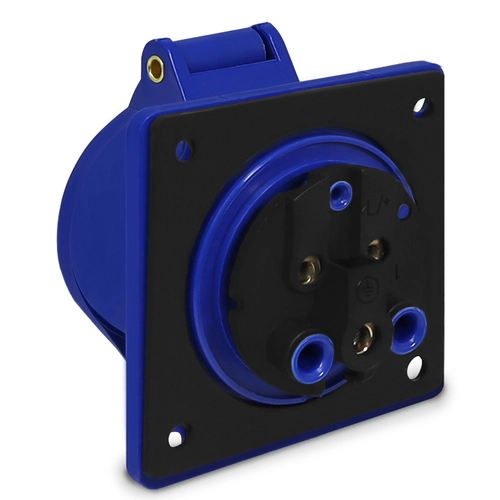 Tomada de Embutir 313 (413) - 2P+T 6H 220Vca/16A Azul IP44 