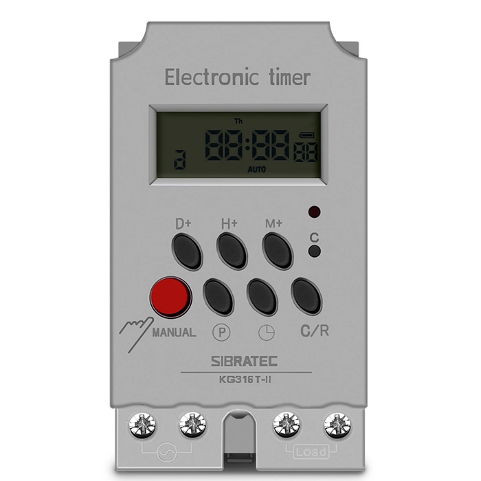 Programador Horário (TIMER) KG316T Bivolt 110~240V (25A) - Programação Semanal - 16 ON /16 OFF Sibratec