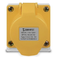 Tomada de parede/sobrepor 114-4 - 3P+T 4H 127Vca/16A Amarelo IP44  - imagem 3