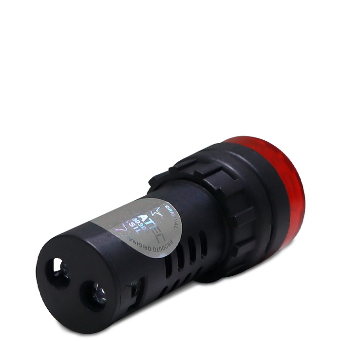 Buzzer e Sinalizador Luminoso AD22-220 Som Intermitente 220Vca 72dB Furação Ø22mm SIBRATEC