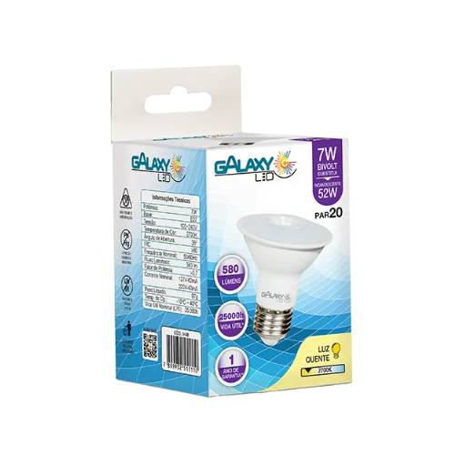 Lâmpada LED PAR20 7W Galaxy