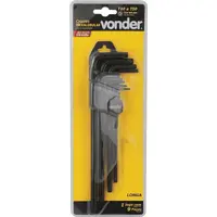 Jogo de chaves hexalobular longas, T10 a T50, com 9 peças, VONDER - imagem 1