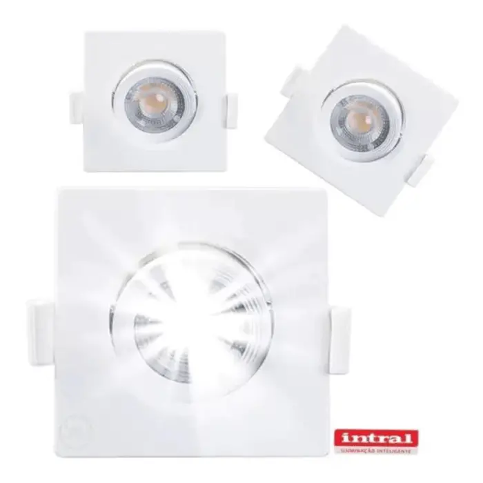 Luminária Spot Led Par20 Quadrada 7w 560Lm 6500k Luz Branco Frio - INTRAL