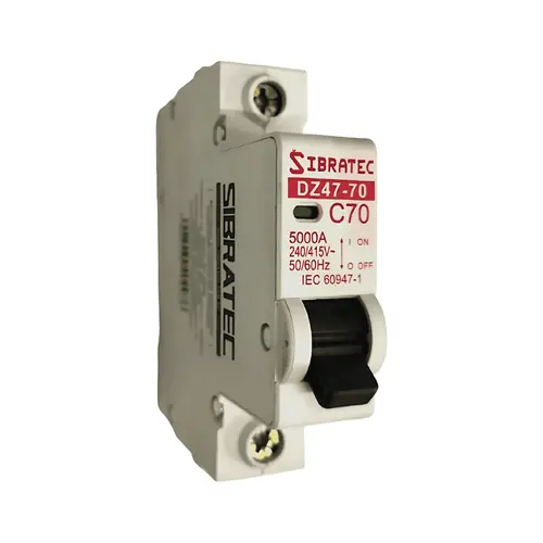 Disjuntor DIN Monofásico Curva C- DZ47 SIBRATEC
