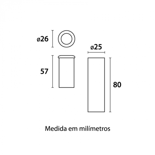 LED Embutido de solo Nano Inox e PVC Bivolt 0,5W 3.000K Preto Germany