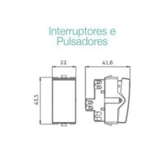 Conjunto 4×2 1 interruptor simples 10A 250V + 1 tomada 2P+T 20A 250V Sleek Margirius
