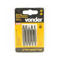 Jogo de bits/ponteiras, com 5 peças, pontas duplas, VONDER - imagem 1