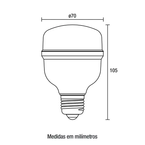 Lâmpada LED T70 E27 30W 2400Lm Bivolt 6.500K Blumenau