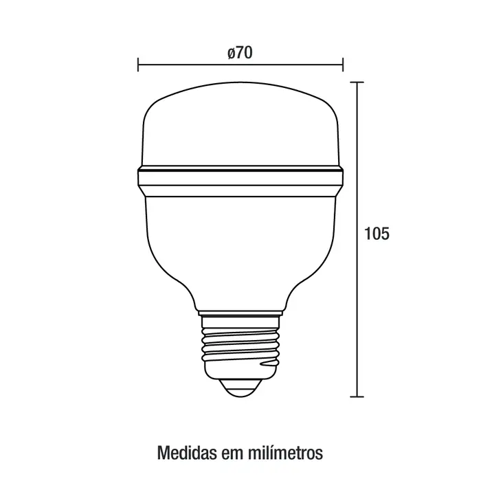 Lâmpada LED T70 E27 30W 2400Lm Bivolt 6.500K Blumenau