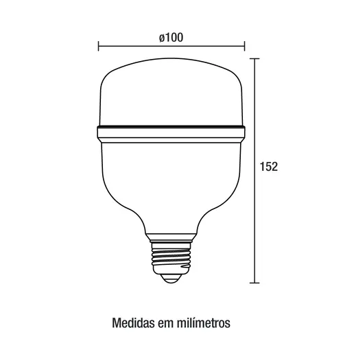 Lâmpada LED T100 E27 50W 4000Lm Bivolt 6.500K Blumenau