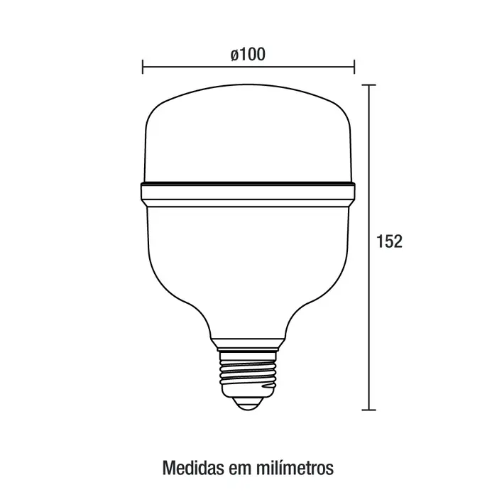 Lâmpada LED T100 E27 50W 4000Lm Bivolt 6.500K Blumenau