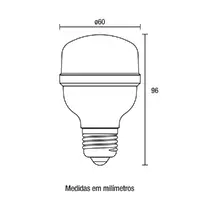 Lâmpada LED T60 E27 20W 1600Lm Bivolt 6.500K Blumenau - imagem 1