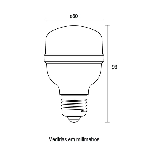 Lâmpada LED T60 E27 20W 1600Lm Bivolt 6.500K Blumenau