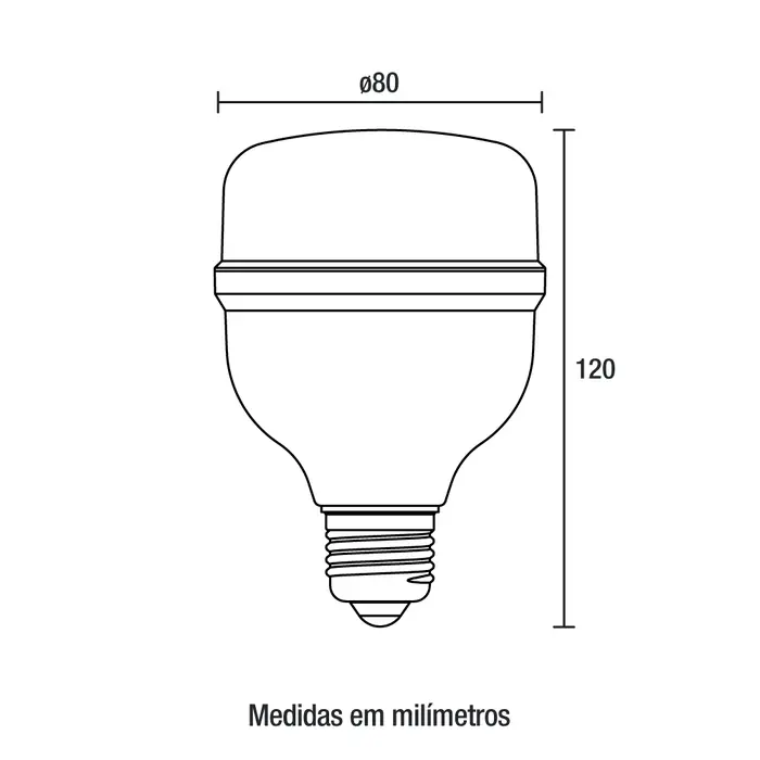 Lâmpada LED T80 E27 40W 3200Lm Bivolt 6.500K Blumenau