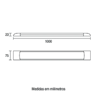 Luminária LED Slim 100cm 36W 2800lm - 6.500K - imagem 1