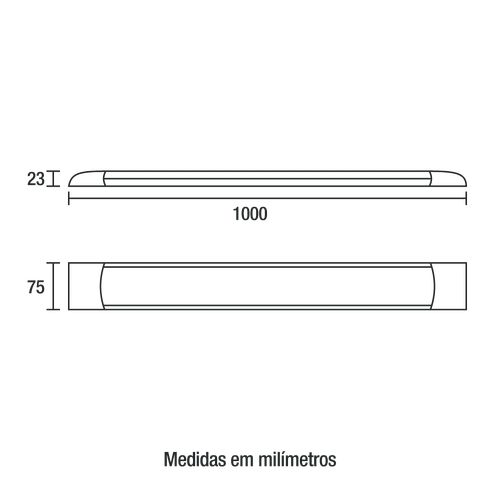 Luminária LED Slim 100cm 36W 2800lm - 6.500K