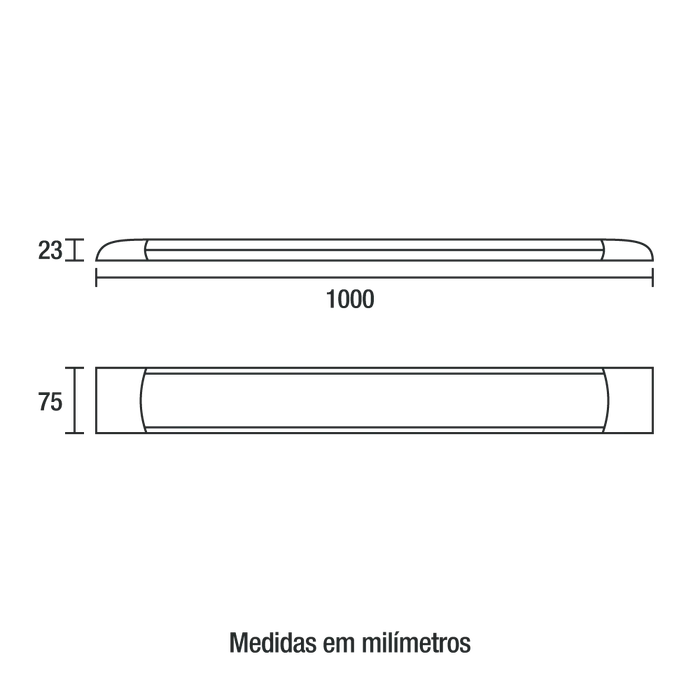 Luminária LED Slim 100cm 36W 2800lm - 6.500K