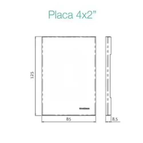 Placa 4X2 2 Postos Horizontais Marrom Sleek Magirius