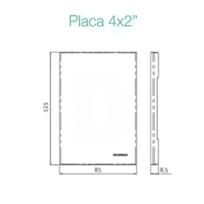 Placa 4X2 2 Postos Horizontais Ebony Sleek Margirius